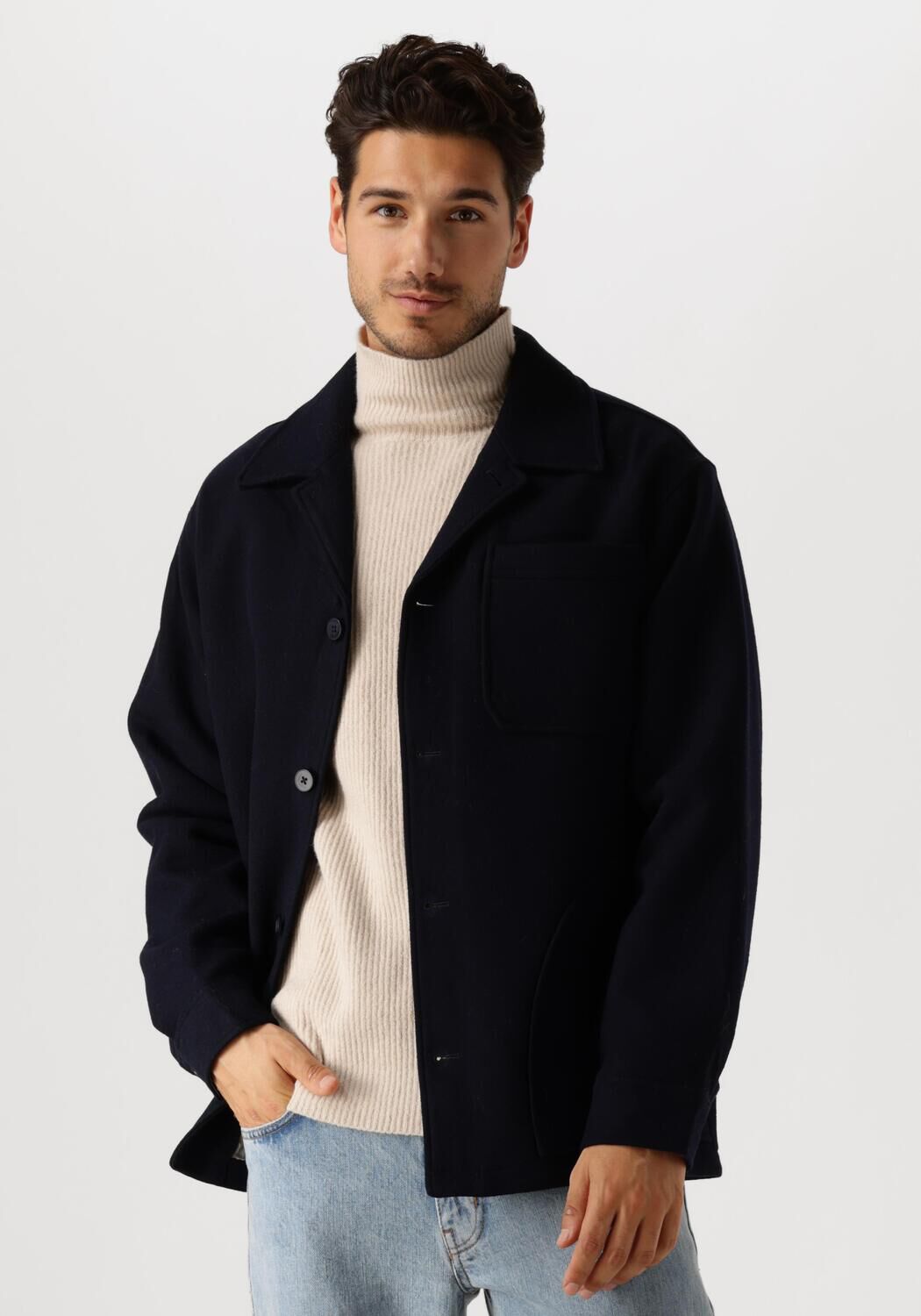 FORÉT Forét Heren Jassen Lodge Wool Jacket Donkerblauw