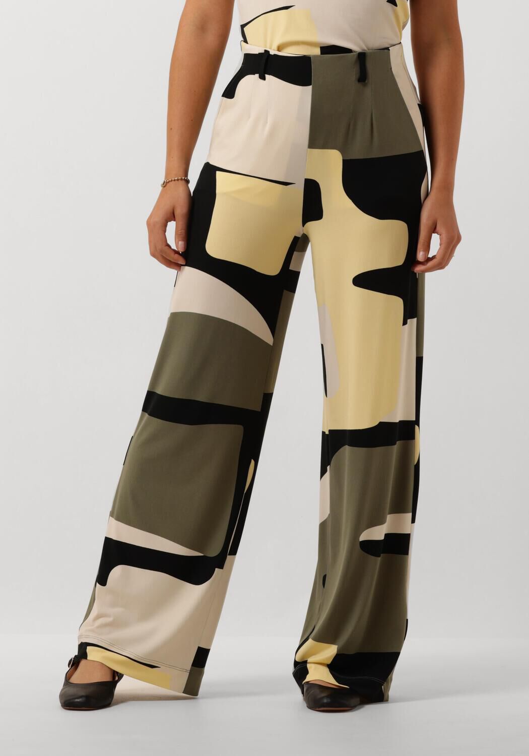 VANILIA Dames Broeken 60s Print Pants Ecru