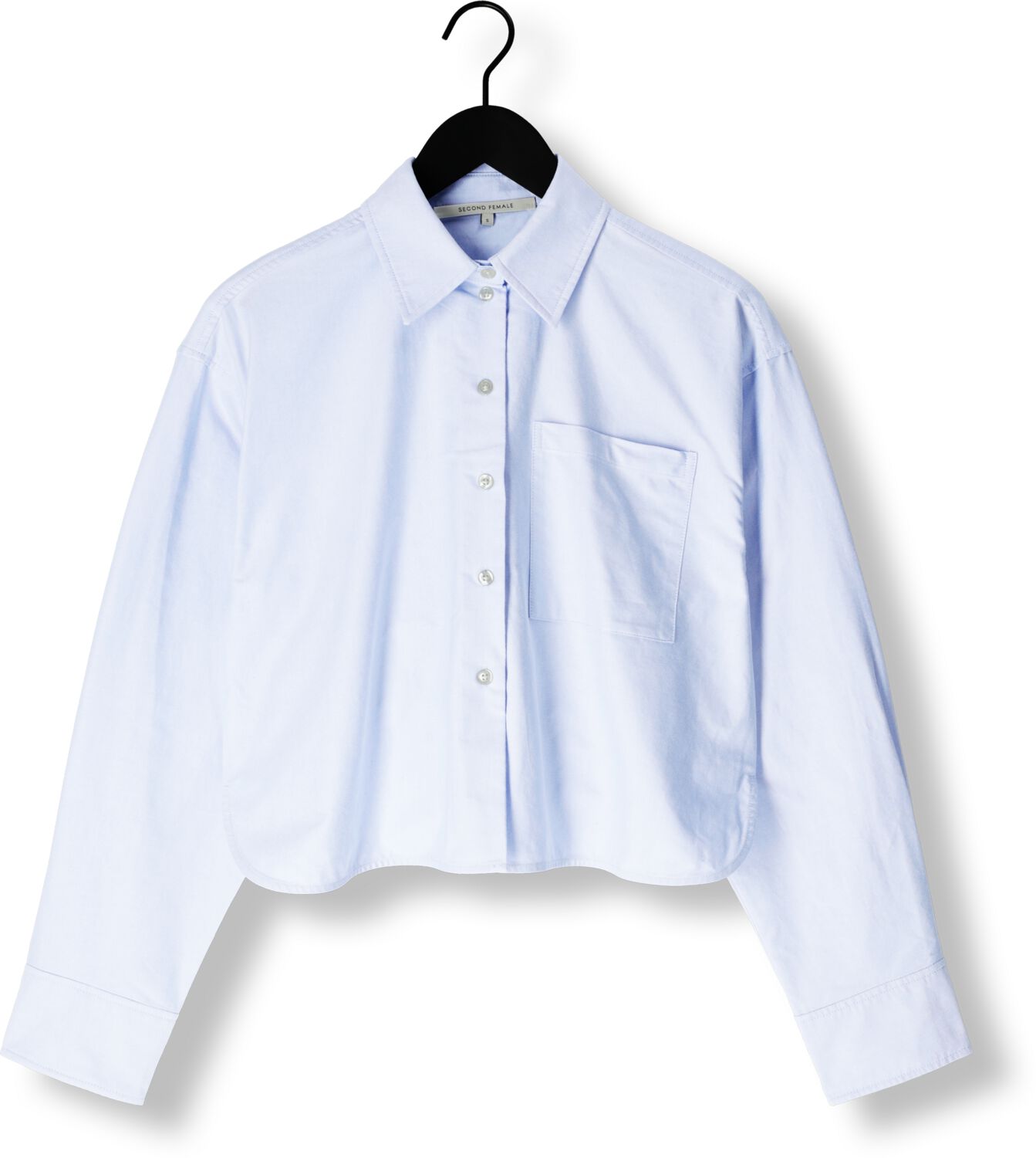 SECOND FEMALE Dames Blouses Baulo Cropped Shirt Lichtblauw