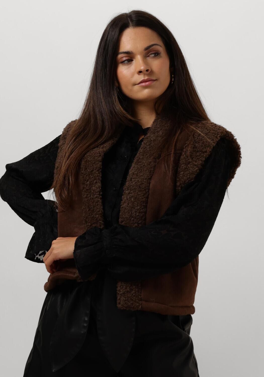 POM AMSTERDAM Dames Blazers Gilet Lammy Brown Bruin