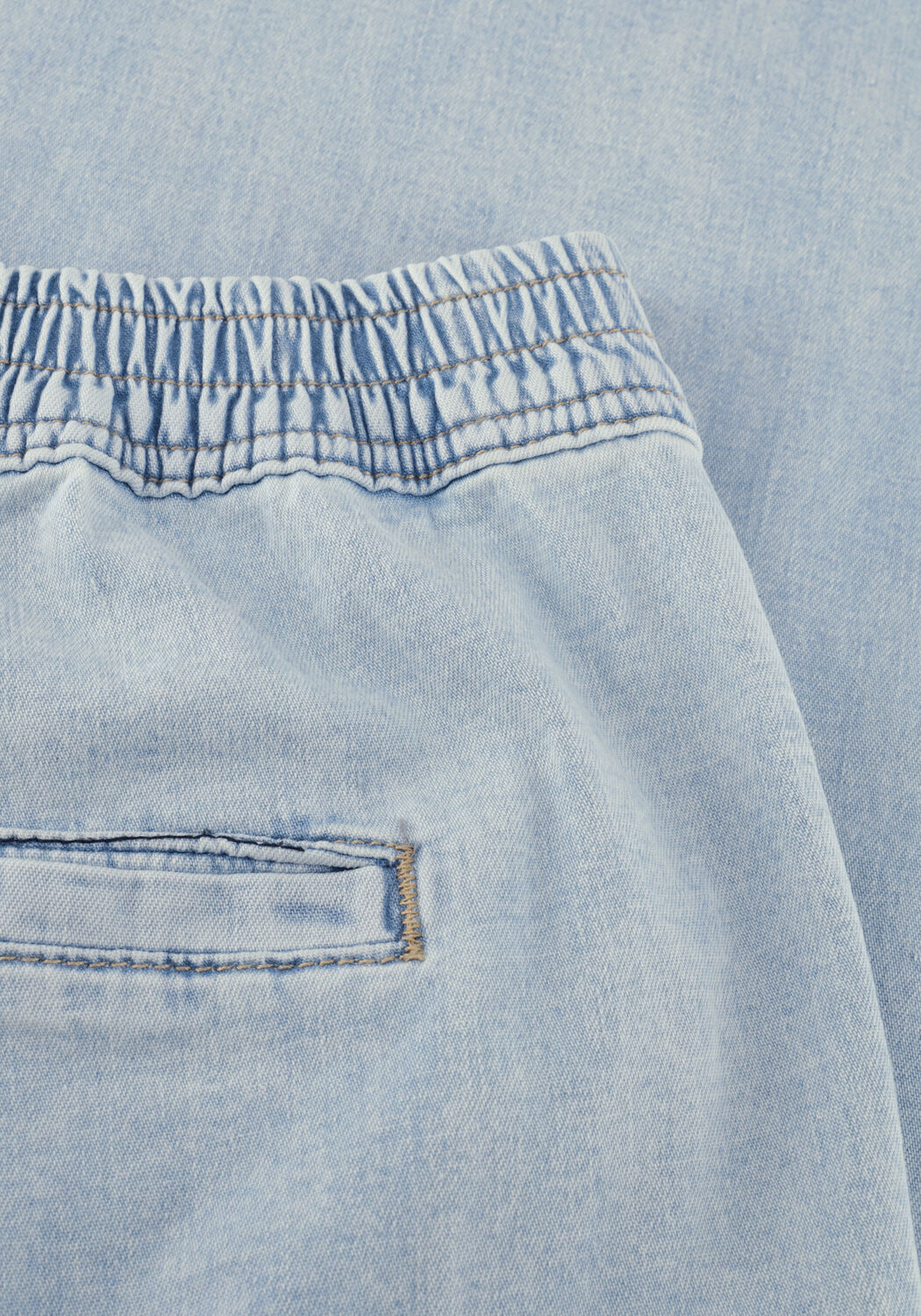 Blauwe JANSEN AMSTERDAM Wide jeans SAAR BROEK LLBD 429 LIGHT DEMIN LONG WIDE ELASTIC WAIST AT BACK - large