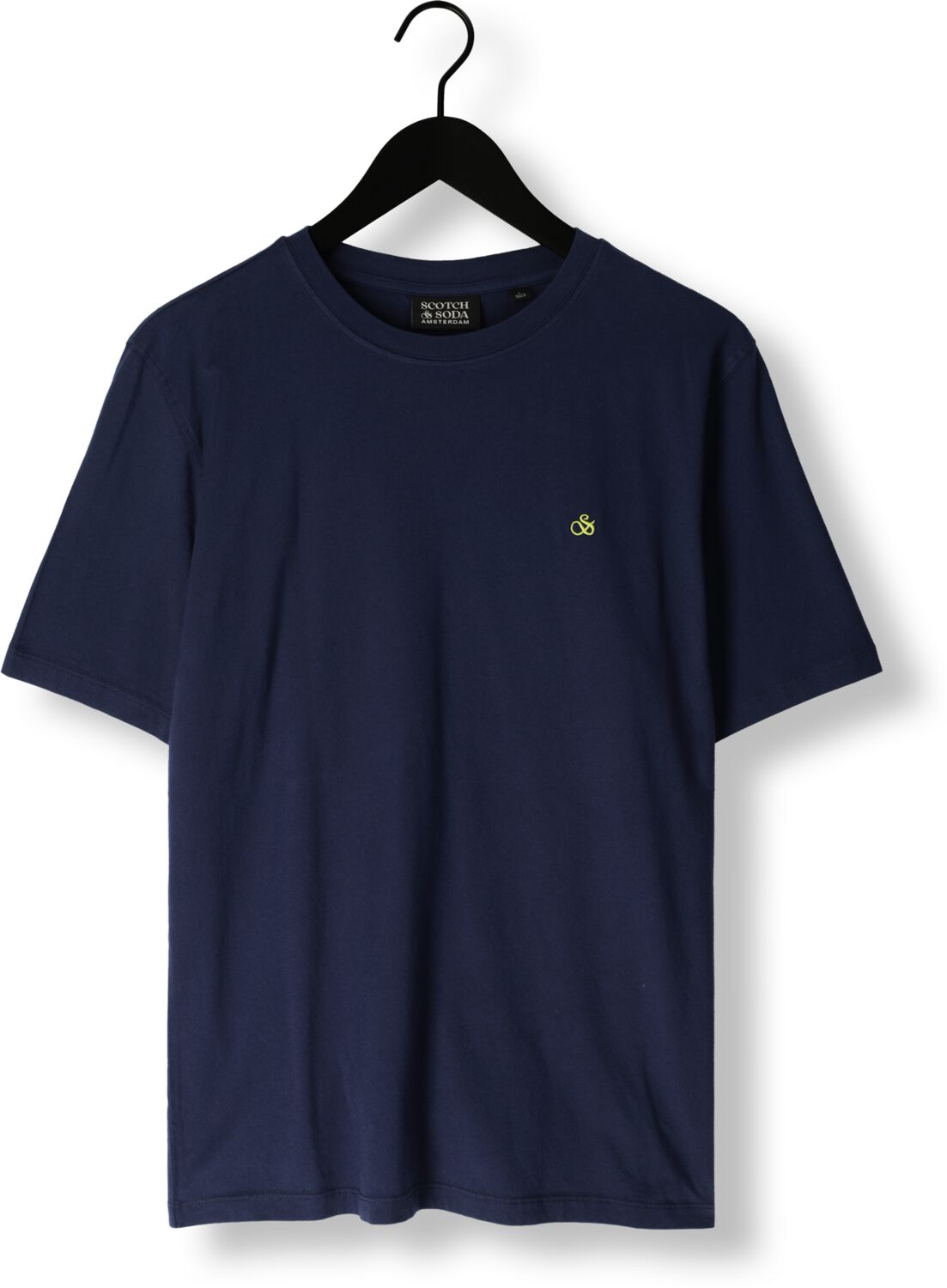 SCOTCH & SODA Heren Polo's & T-shirts Garment Dye Logo Crew T-shirt Donkerblauw