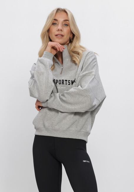 Grijze AIM'N Trui VARSITY SWEAT HALF ZIP - large