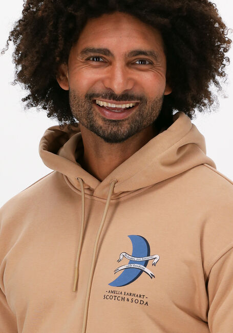 Beige SCOTCH & SODA Sweater 164108 - UNISEX - HOODY WITH " - large