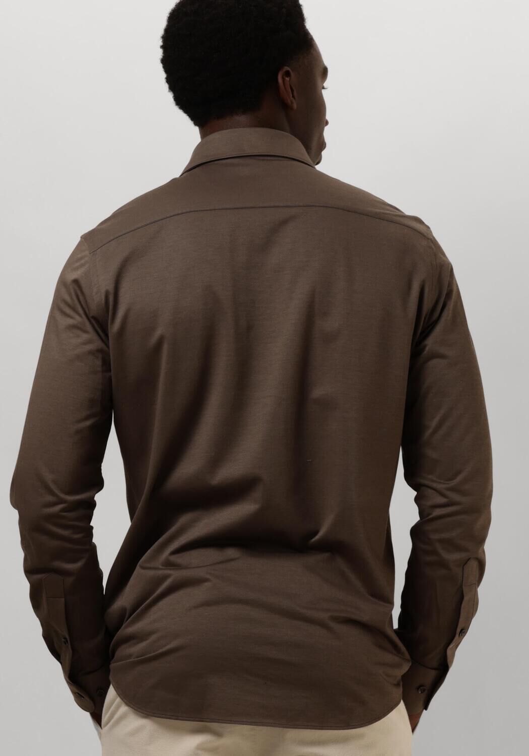 PROFUOMO Heren Overhemden Shirt X-cutaway Sc Sf Japanese Knitted Taupe