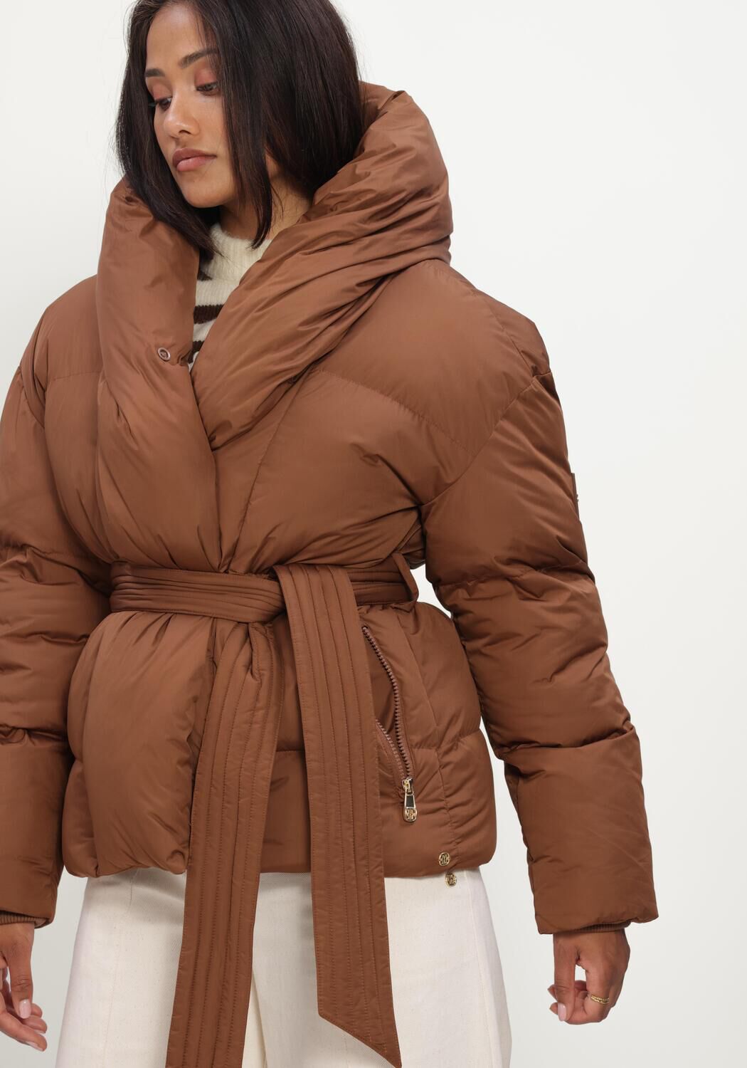 Bruine JOSH V Gewatteerde jas CHARLOTTE COAT - large