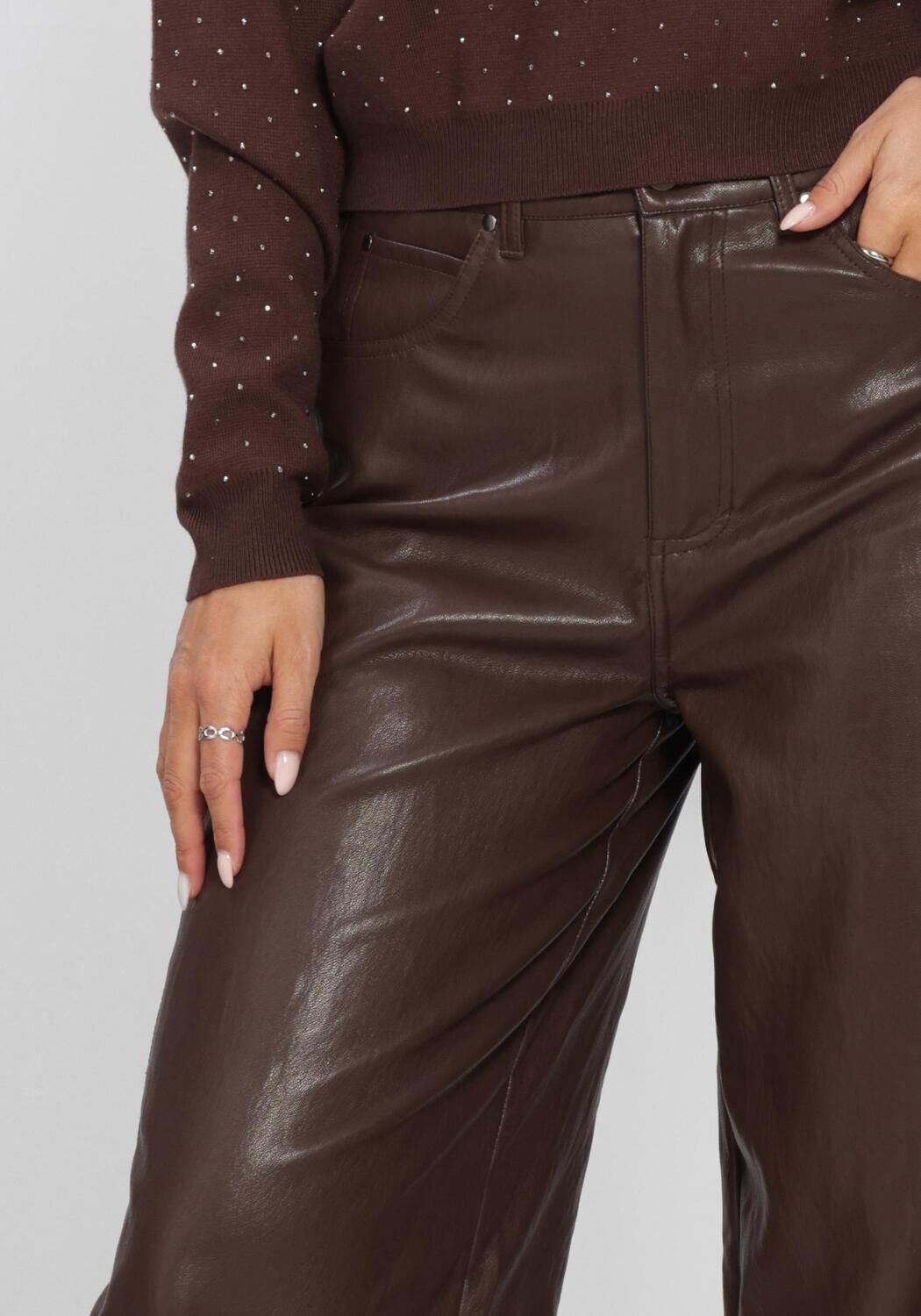 Bruine AAIKO Wijde broek QUIN PU 689 - large