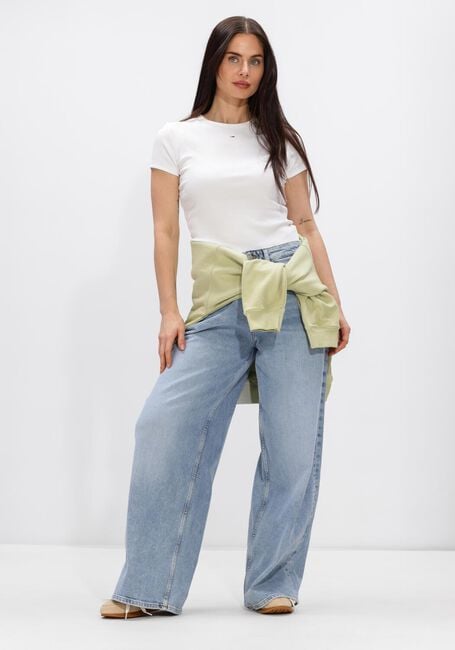 Witte TOMMY JEANS Top TJW SLIM ESSENTIAL RIB SS - large