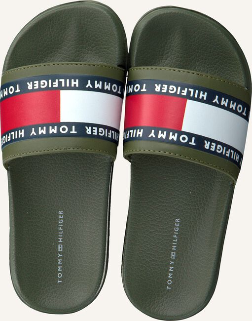 Groene TOMMY HILFIGER Badslippers FLAG PRINT POOL Groene TOMMY HILFIGER Badslippers FLAG PRINT POOL - large