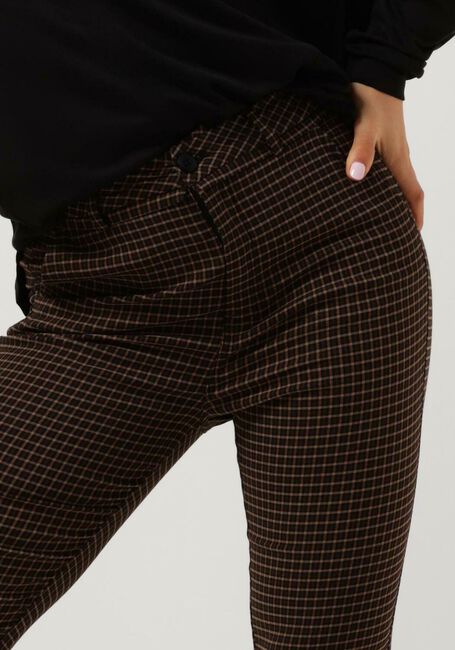 Bruine MINUS Flared broek CARMA CHECK FLARED PANTS - large