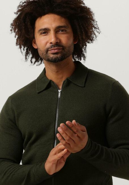 Groene SELECTED HOMME Vest BELO LS KNIT ZIP CARDIGAN - large