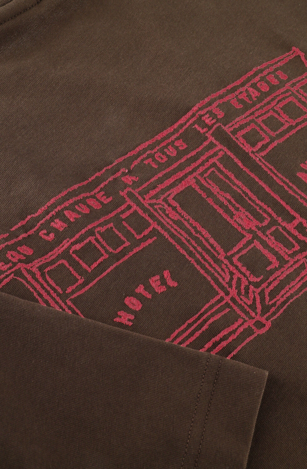 Bruine SELECTED MEN T-shirt SLHRELAXBROCK SS TEE HOTEL  AMOUR - large