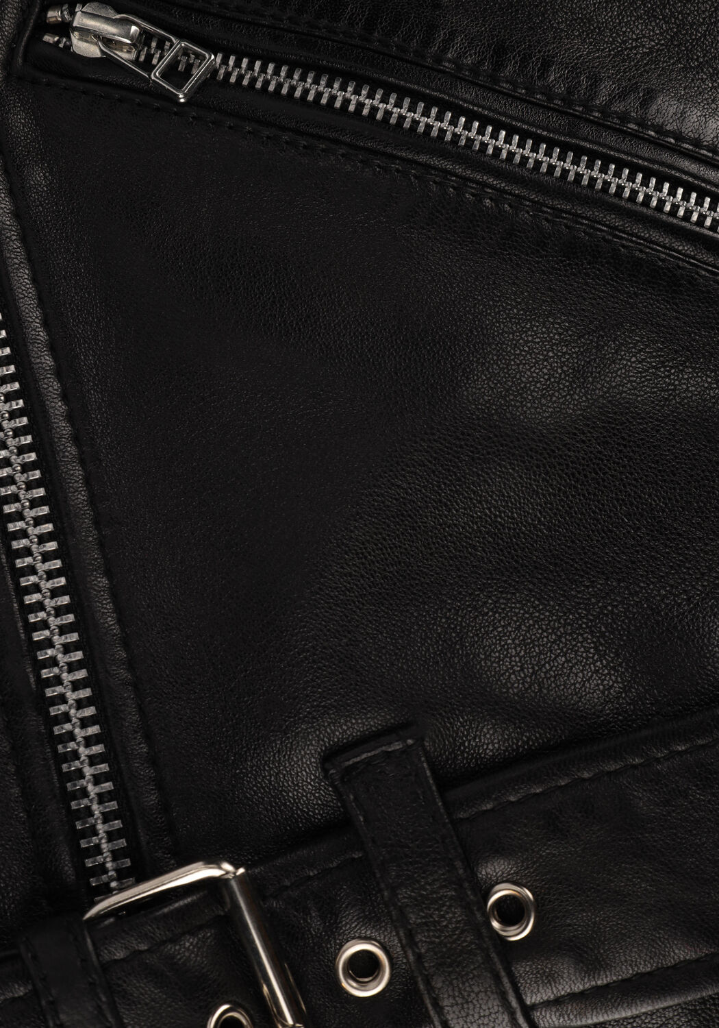 Zwarte CATWALK JUNKIE Leren jas JK BIKER BABE - large