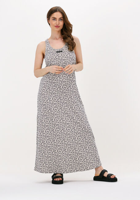 Grijze 10DAYS Maxi jurk DRESS LEOPARD - large