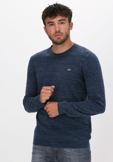 Donkerblauwe TOMMY JEANS Trui TJM SLUB GRINDLE SWEATER - large