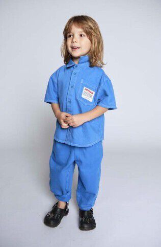 Blauwe AMERICAN VINTAGE Joggingbroek PUSWAY - large