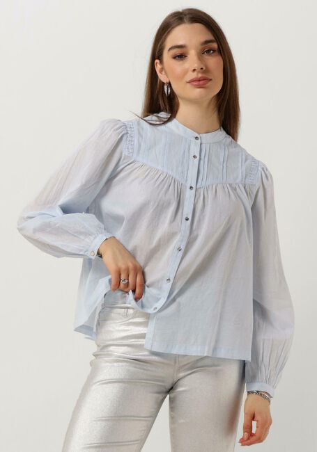 Lichtblauwe SCOTCH & SODA Blouse SHIRT WITH PIN TUCK YOKE AND GATHERING - large