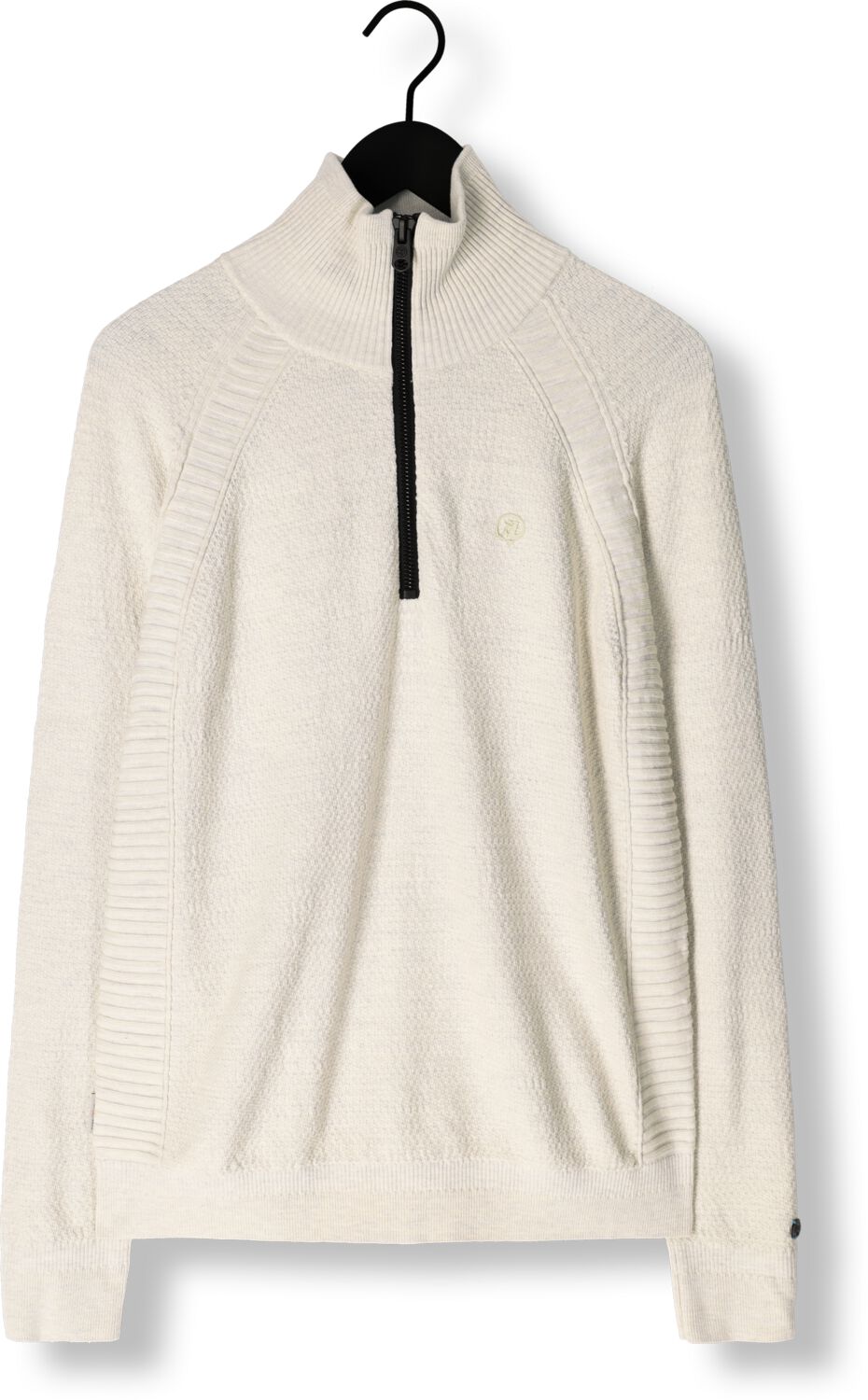 CAST IRON Heren Truien & Vesten Half Zip Collar Cotton Heather Plated Blend Beige