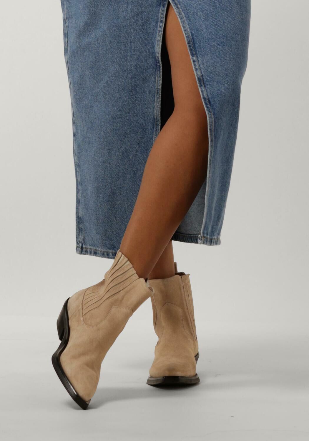 Beige NOTRE-V Enkellaarsjes AS136 - large