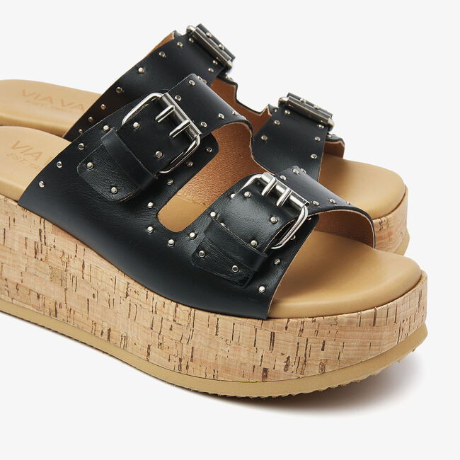 Zwarte VIA VAI Slippers SISSEL MIRA - large