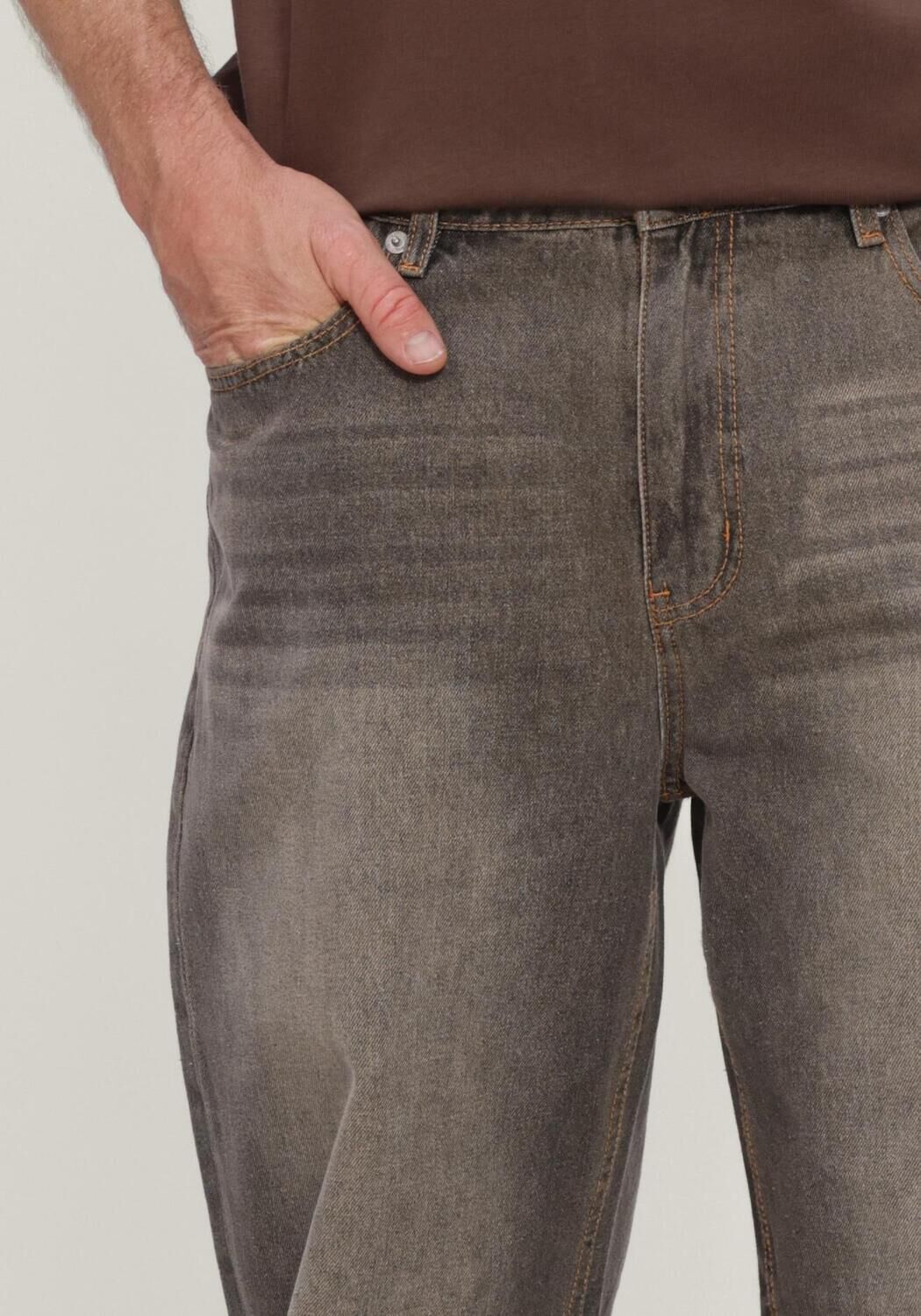 Bruine WOODBIRD Wide jeans WBLEROY TOBI JEANS - large