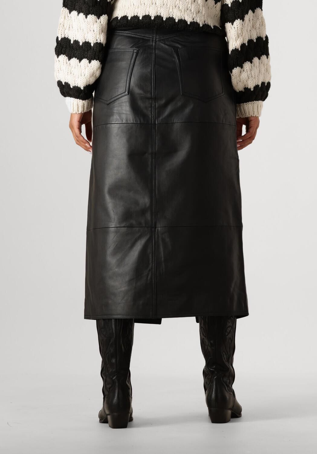 Y.A.S. Dames Rokken Yasmina Hw Leather Long Skirt Zwart