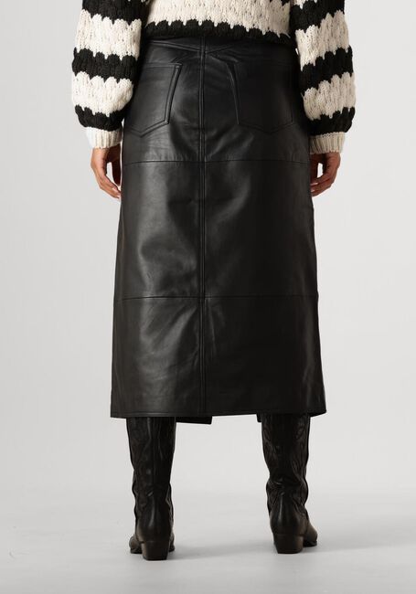Zwarte Y.A.S. Maxirok YASMINA HW LEATHER LONG SKIRT - large