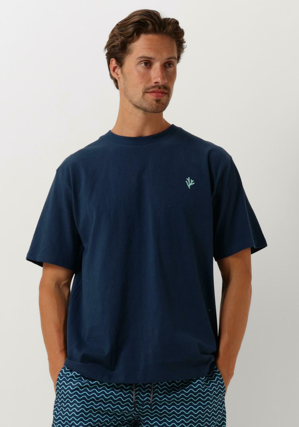 SHIWI Heren Polo's & T-shirts Men Lizard T-shirt Blauw