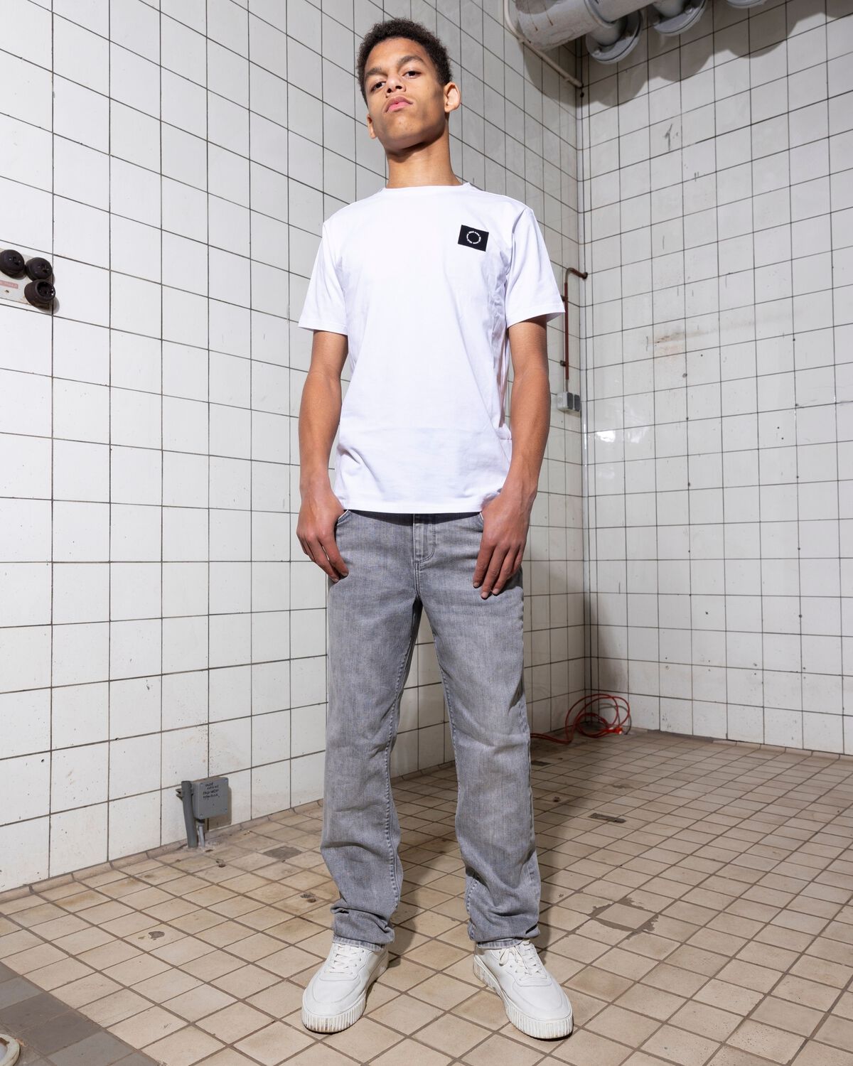 Grijze RELLIX Wide jeans 2615 STRAIGHT WIDE FIT JEANS - large