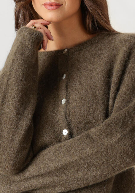 Olijf STUDIO ANNELOES Vest BIBI MOHAIR CARDIGAN - large