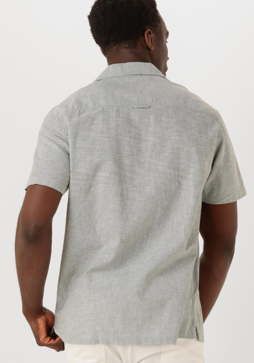 TOMMY JEANS Heren Overhemden Tjm Linen Blend Camp Ss Ext Grijs