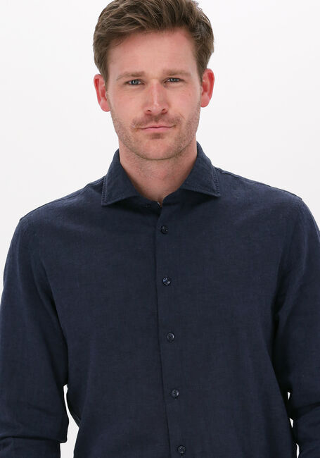 Donkerblauwe PROFUOMO Casual overhemd HARTGER W COTTON-LINNEN - large