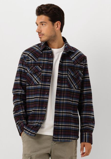 Paarse BUTCHER OF BLUE Overshirt LANTON WESTERN CHECK SHIRT - large