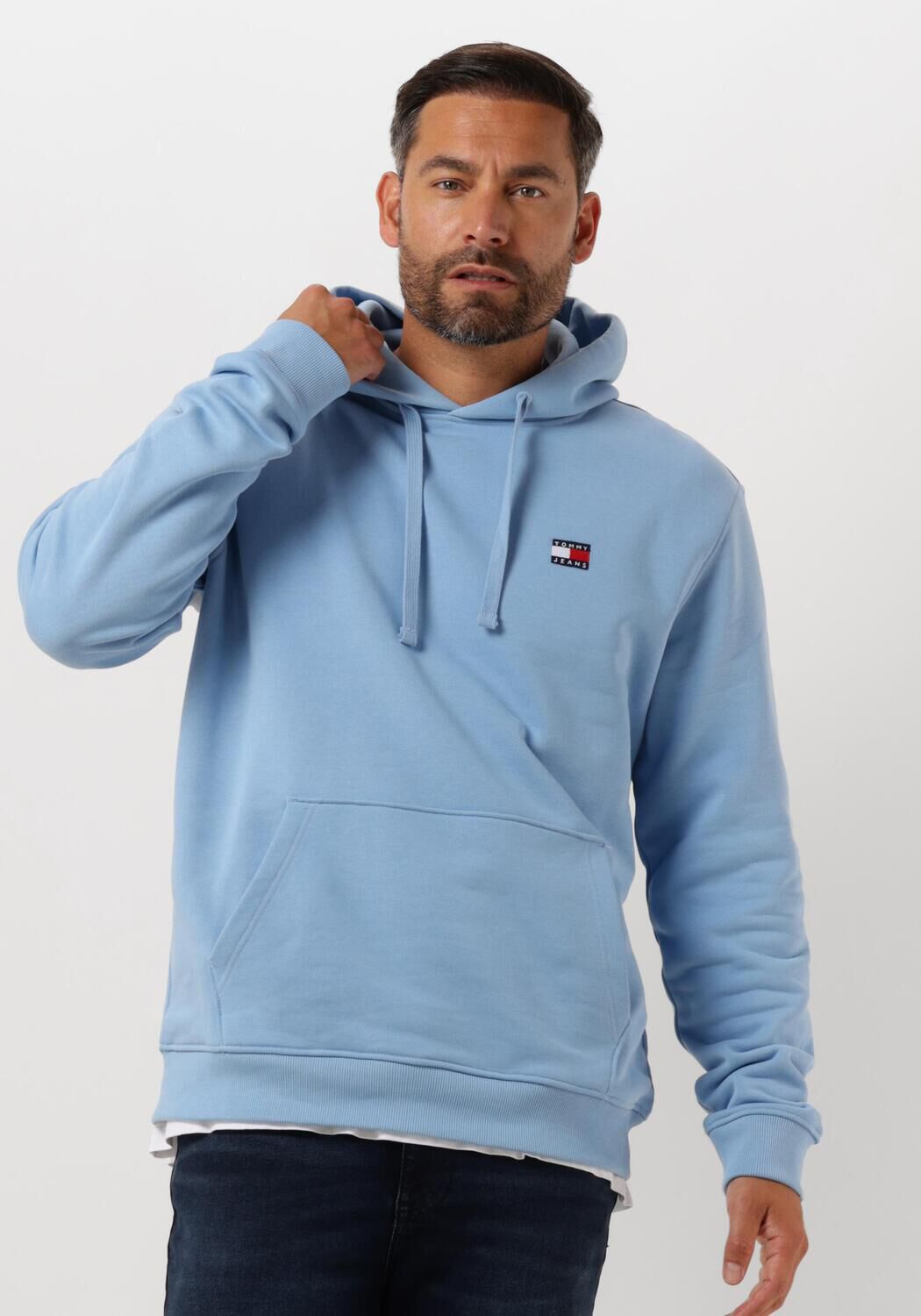 TOMMY JEANS Heren Truien & Vesten Tjm Reg Badge Hoodie Lichtblauw