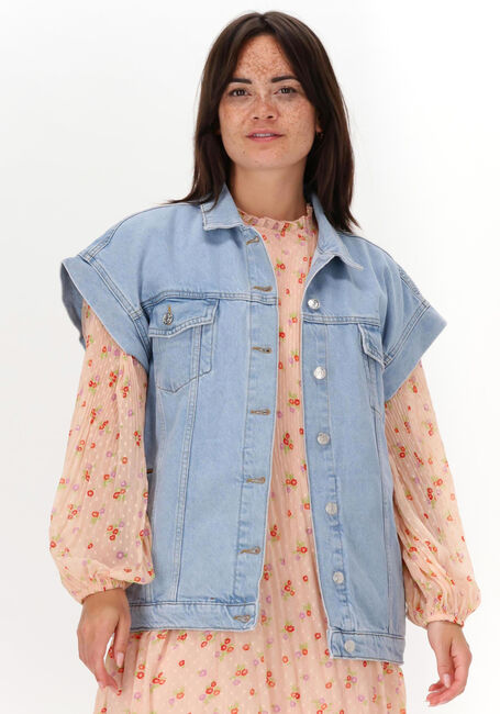 Blauwe NA-KD Gilet OVERSIZED DENIM VEST - large