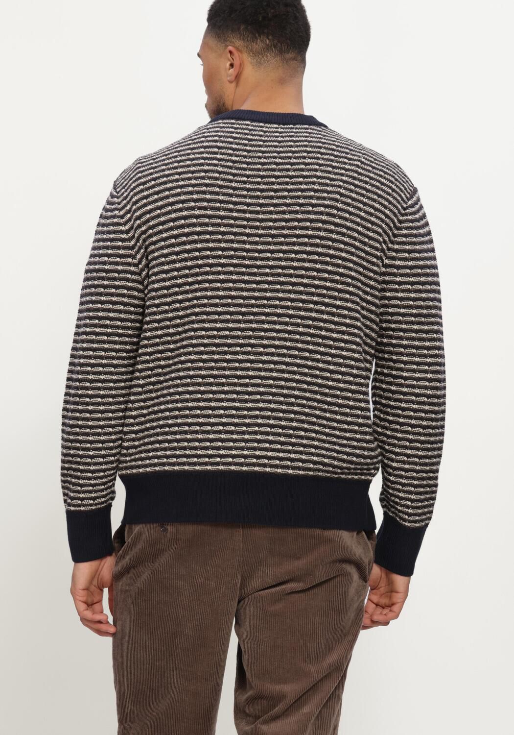 Multi SELECTED MEN Trui SLMDARRELL LS STRUCTURE CREW NECK - large