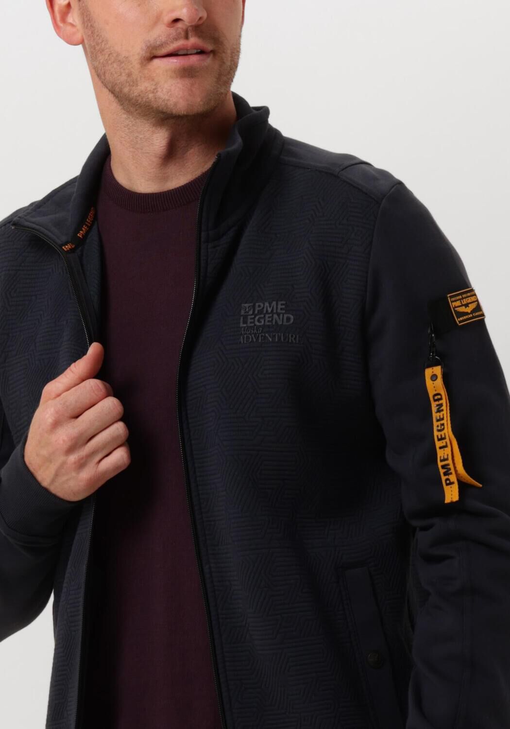 PME LEGEND Heren Truien & Vesten Zip Jacket Jacquard Interlock Sweat Creme