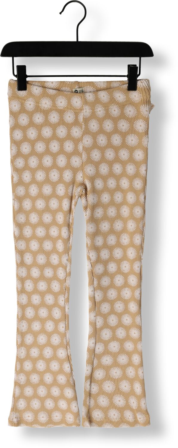 DAILY7 Meisjes Broeken Flared Rib Printed Pants Zand