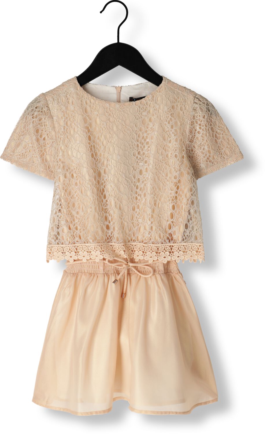 NONO Meisjes Jurken Mayka Girls Lace Dress Light Gold Rosegoud