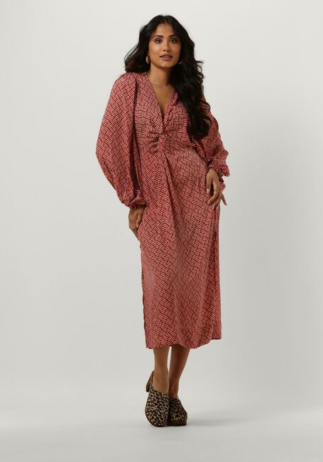 Rode SISSEL EDELBO Midi jurk CHERILYN DRESS - large