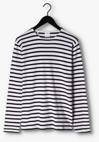 Witte SELECTED HOMME  SLHBRIAC STRIPE LS O-NECK TEE