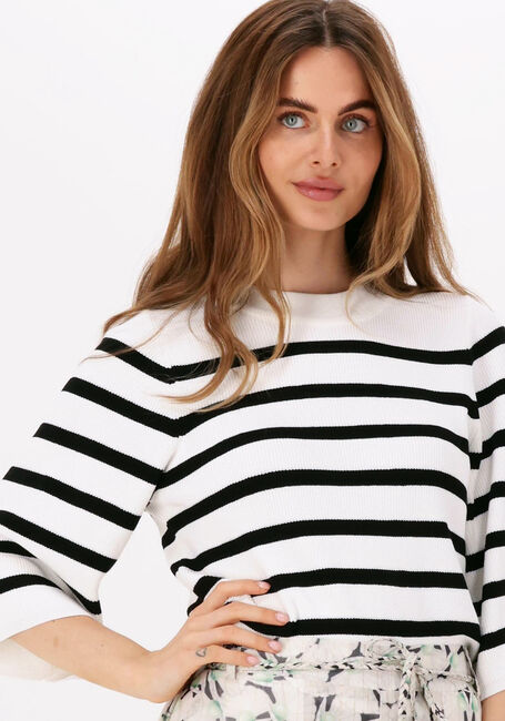 Witte NEO NOIR Trui MINKA STRIPE KNIT BLOUSE - large