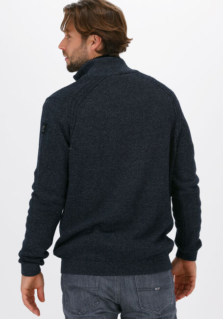 Donkerblauwe VANGUARD Trui HALF ZIP COLLAR COTTON GRINDLE - large