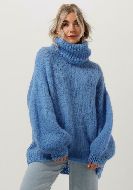 Blauwe AMERICAN DREAMS Coltrui PEPPER ROLL NECK ALPACA PULLOVER - large