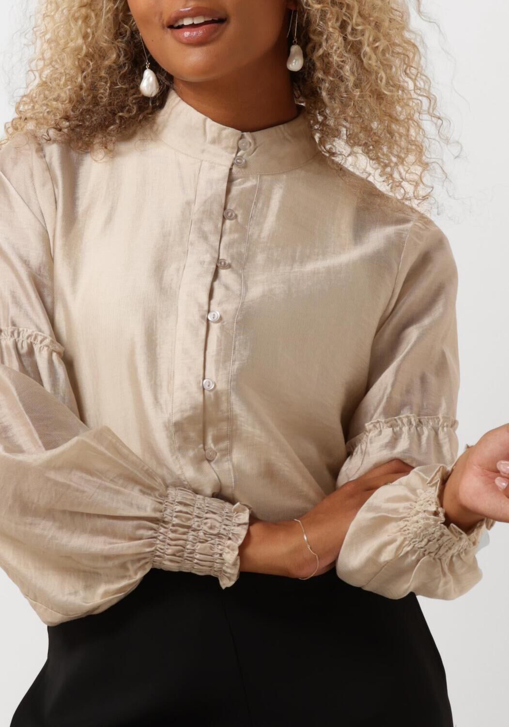 MSCH COPENHAGEN Dames Blouses Mschkitlyn Romina Shirt Zand