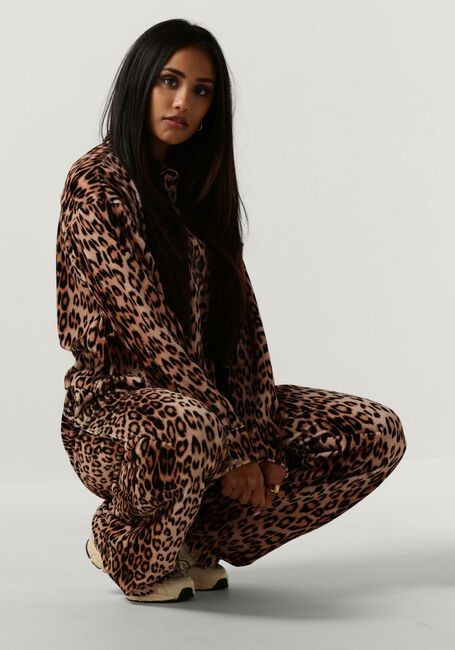 Bruine ALIX THE LABEL Wijde broek LADIES WOVEN LEOPARD VELVET PANTS Bruine ALIX THE LABEL Wijde broek LADIES WOVEN LEOPARD VELVET PANTS - large