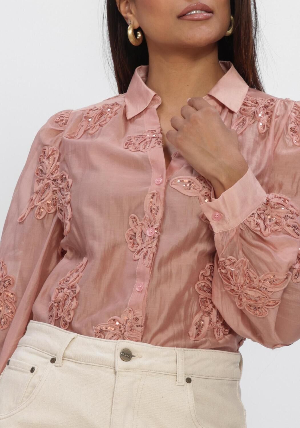 Roze NUKUS Trui KONSTANZA PULLOVER FLOWER - large