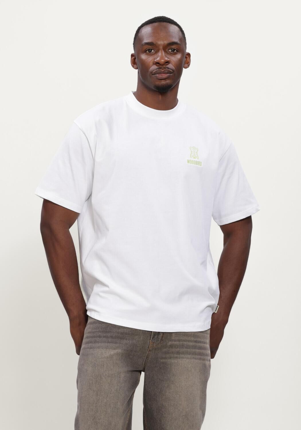 Witte WOODBIRD T-shirt WBBAINE TIGER TEE - large