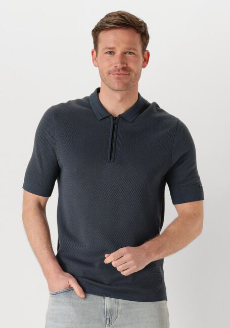 Blauwe CAST IRON Polo SHORT SLEEVE POLO REGULAR FIT COTTON MODAL - large