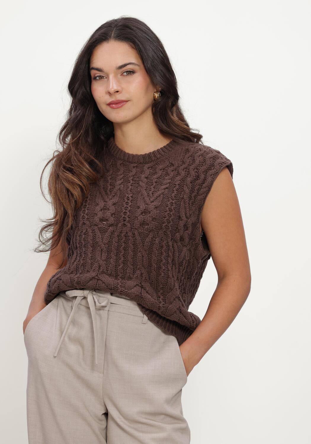 Bruine MSCH COPENHAGEN Trui MSCHMARISELA VEST - large